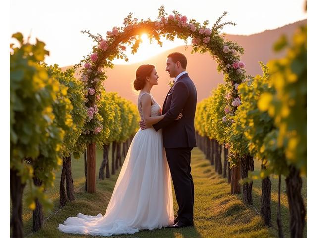 Mariage dans un vignoble